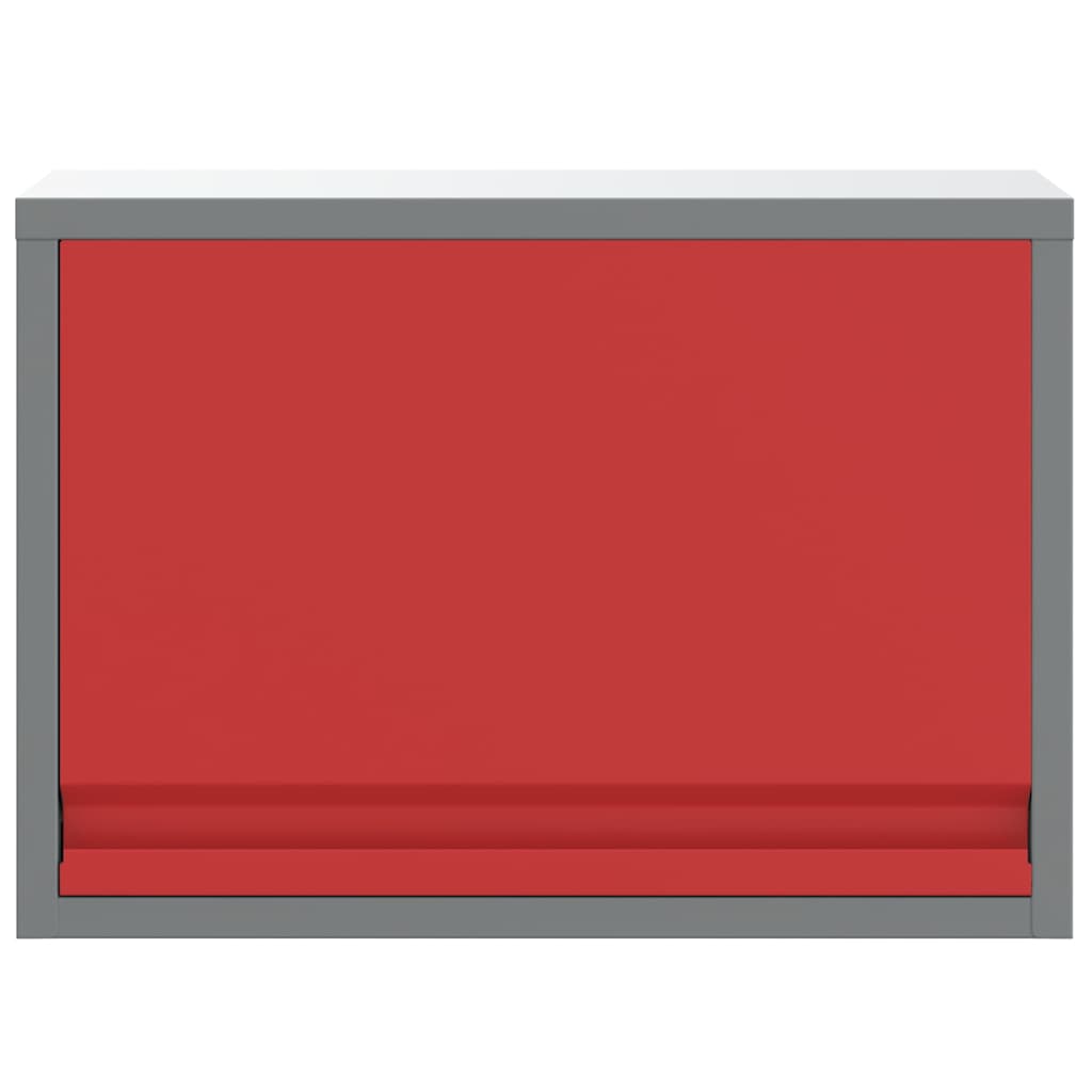 Werkzeugschrank mit Speicher Rot und Grau 50 x 25 x 35 cm Stahl