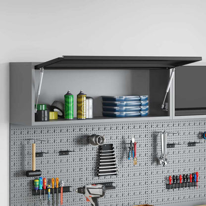 Werkzeugschrank Schwarz und Grau 100 x 25 x 35 cm Stahl