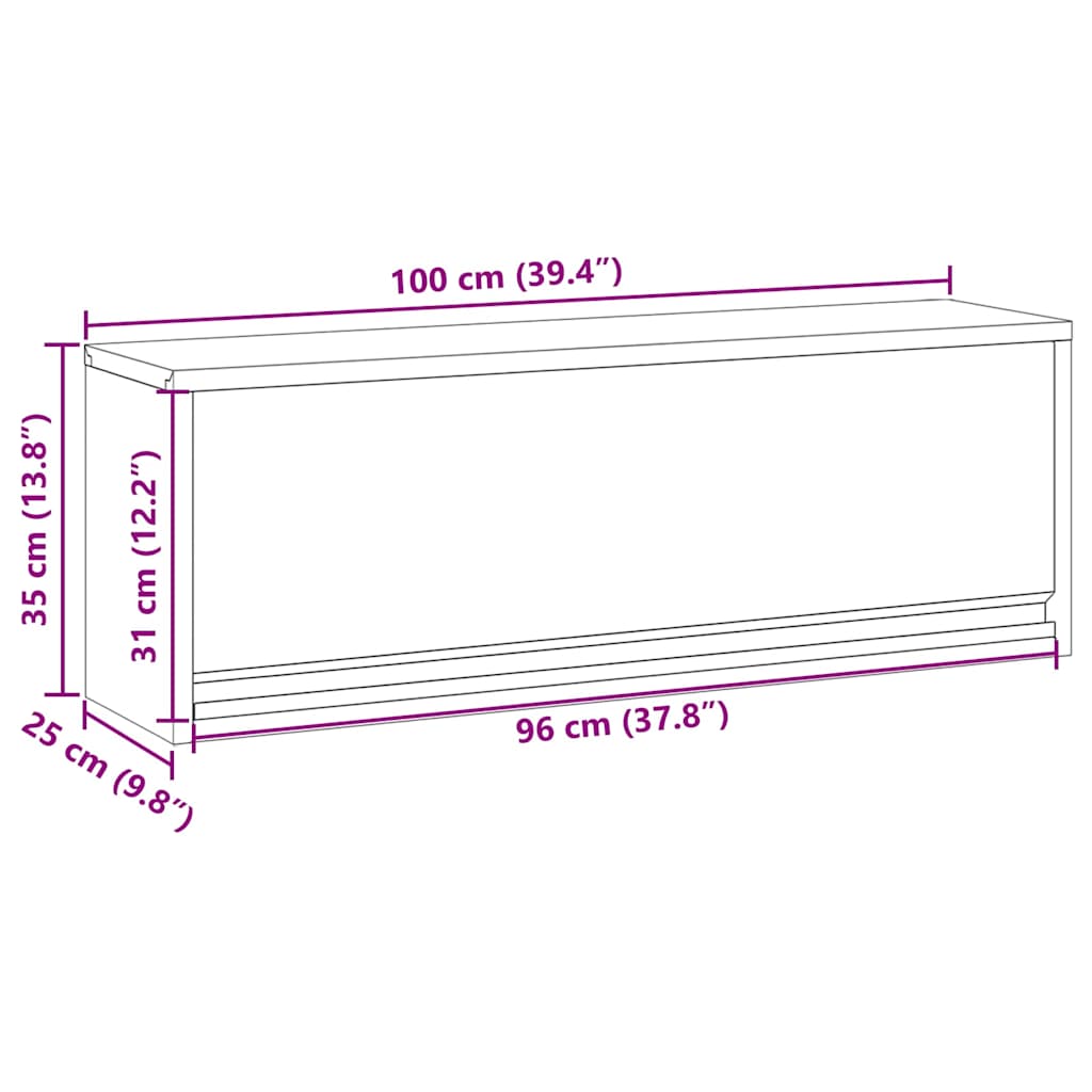 Werkzeugschrank mit Speicher Schwarz und Grau 100 x 25 x 35 cm