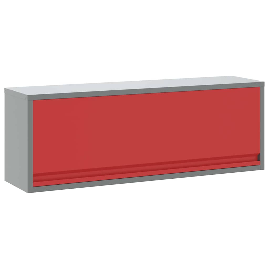 Werkzeugschrank Rot und Grau 100 x 25 x 35 cm Stahl
