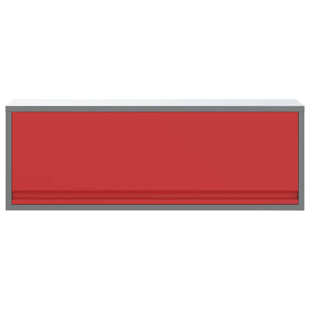Werkzeugschrank Rot und Grau 100 x 25 x 35 cm Stahl
