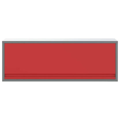 Werkzeugschrank Rot und Grau 100 x 25 x 35 cm Stahl