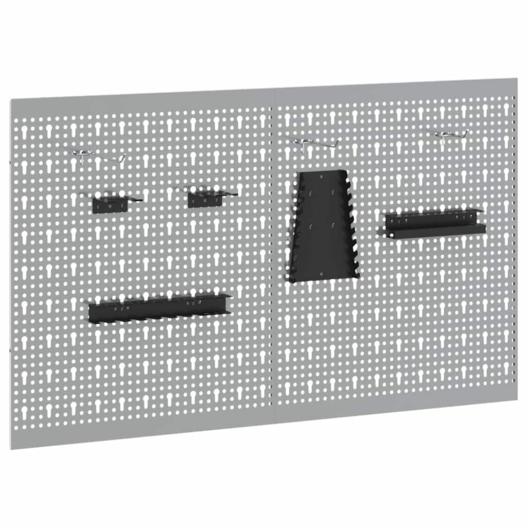 Werkzeugwandpaneel 2 stk. Grau 100 x 1 x 60 cm