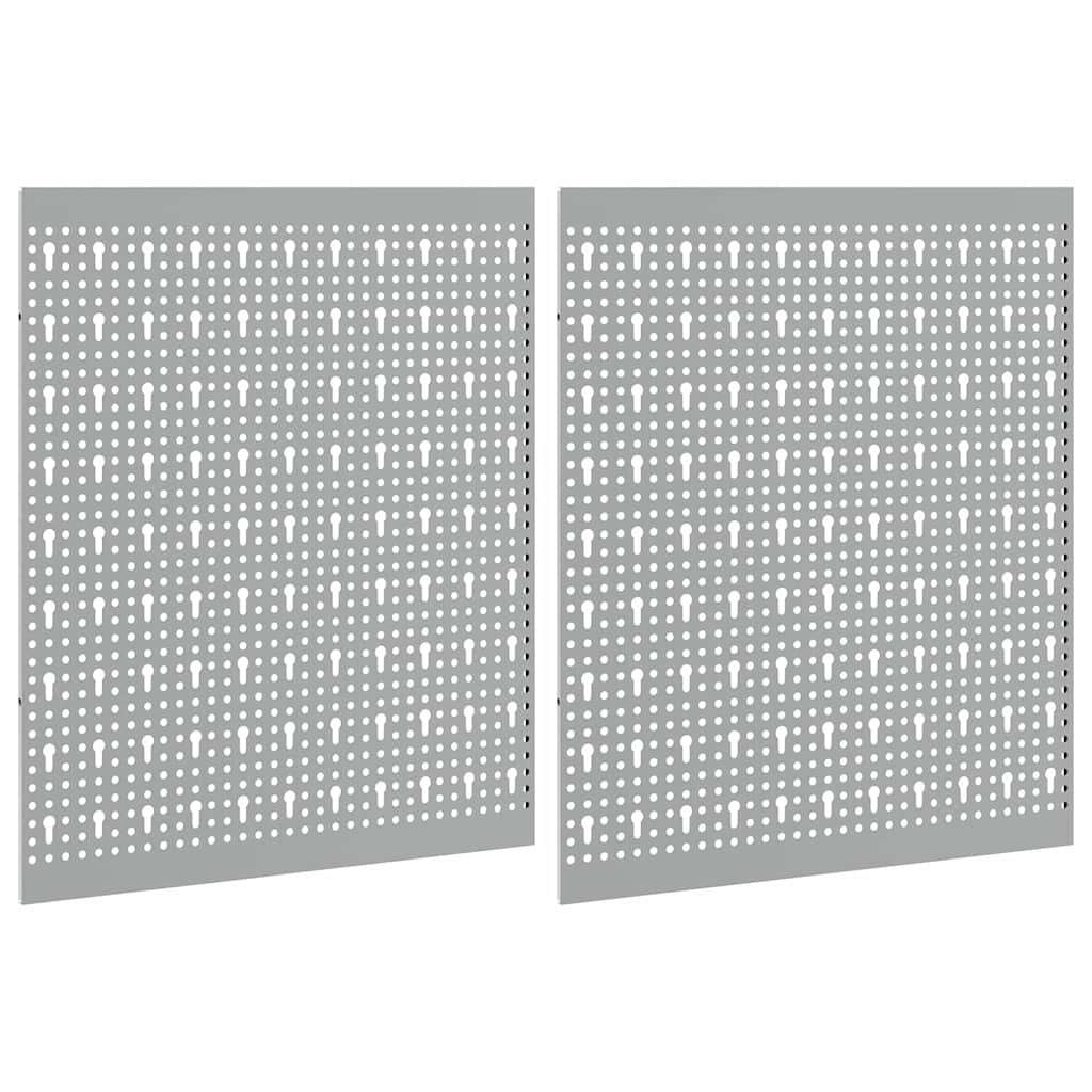 Werkzeugwandpaneel 2 stk. Grau 100 x 1 x 60 cm