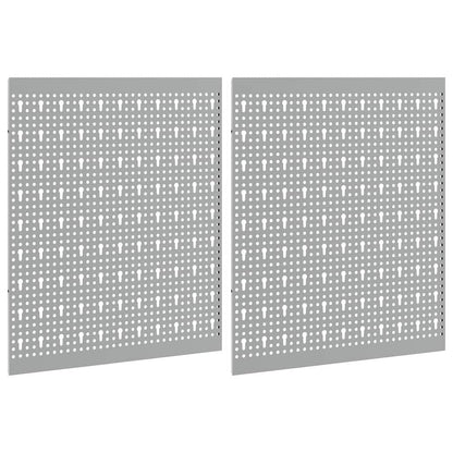 Werkzeugwandpaneel 2 stk. Grau 100 x 1 x 60 cm Stahl
