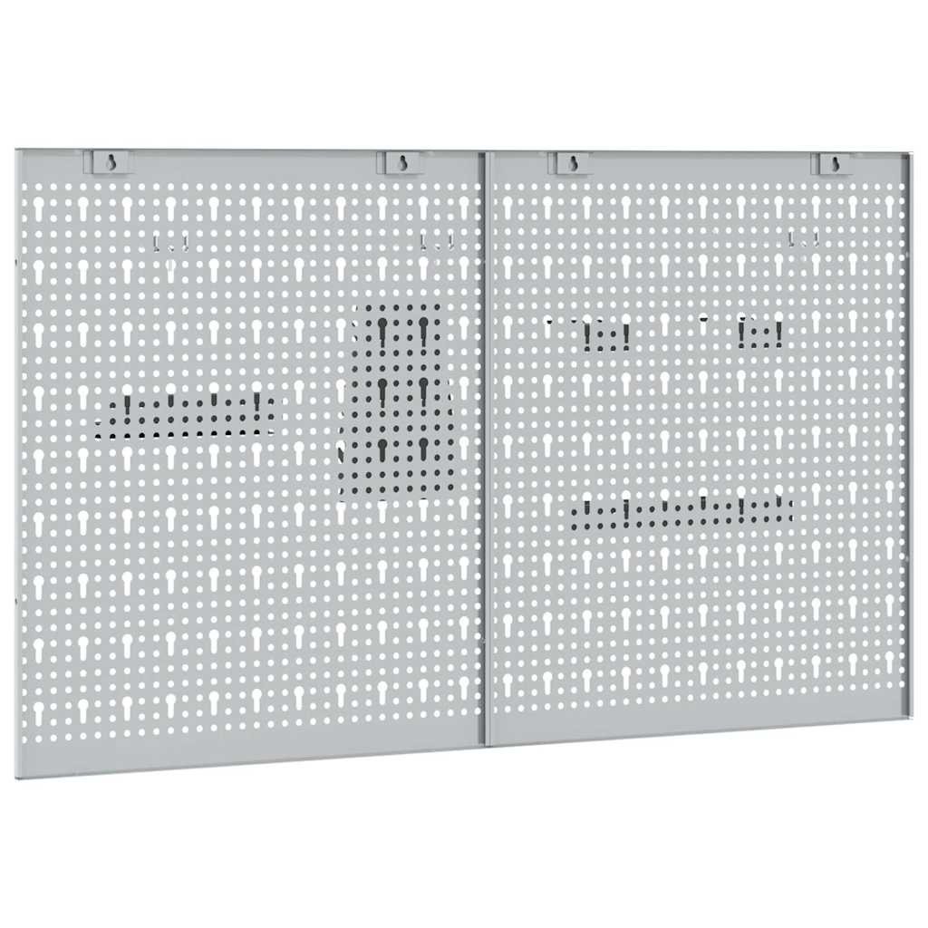 Werkzeugwandpaneel 2 stk. Grau 100 x 1 x 60 cm