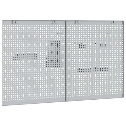 Werkzeugwandpaneel 2 stk. Grau 100 x 1 x 60 cm Stahl