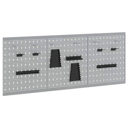 Werkzeugwandpaneel 3 stk. Grau 150 x 1 x 60 cm