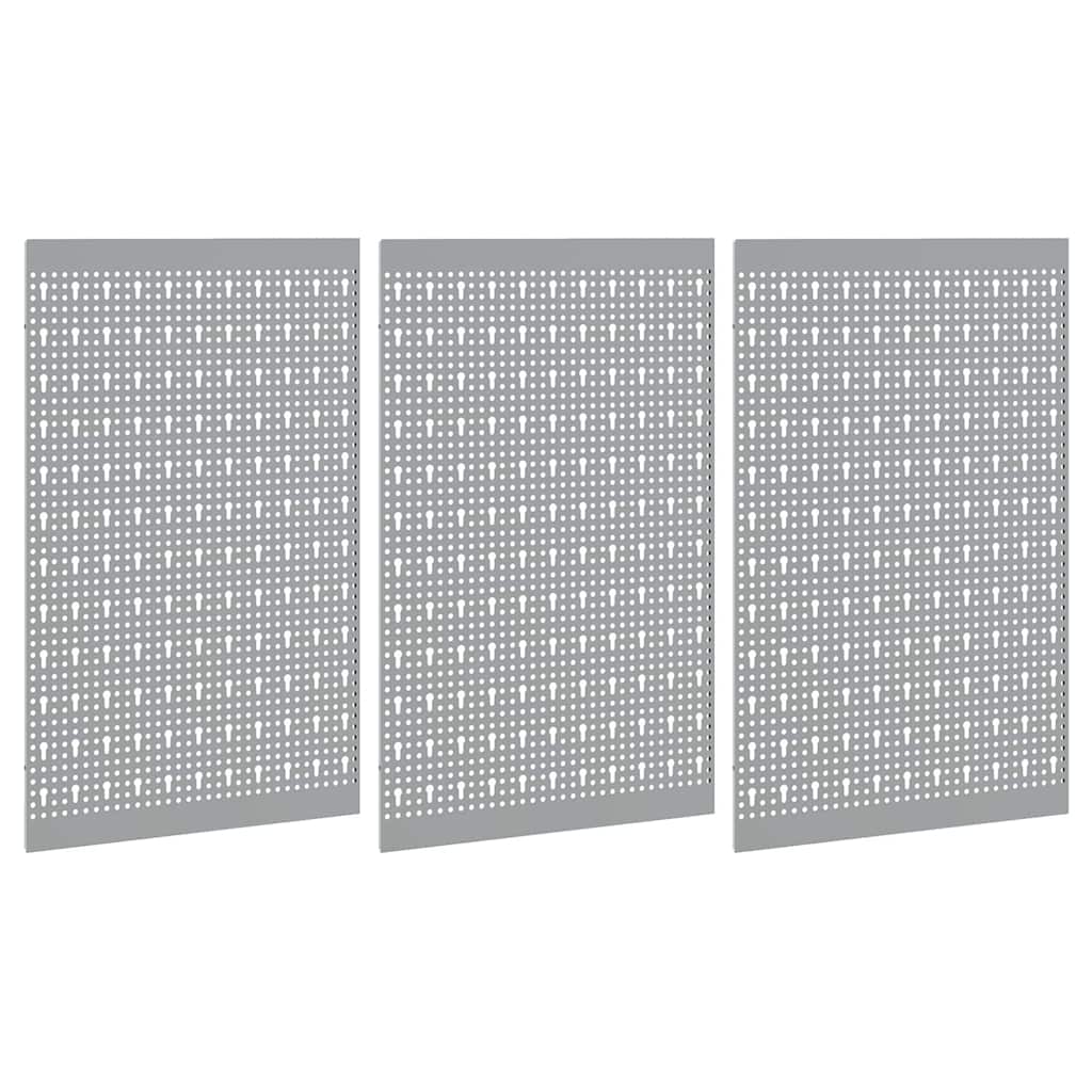 Werkzeugwandpaneel 3 stk. Grau 150 x 1 x 60 cm