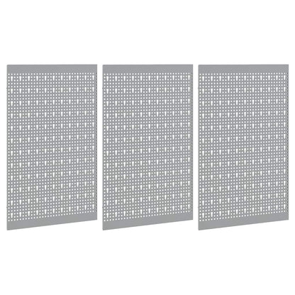 Werkzeugwandpaneel 3 stk. Grau 150 x 1 x 60 cm