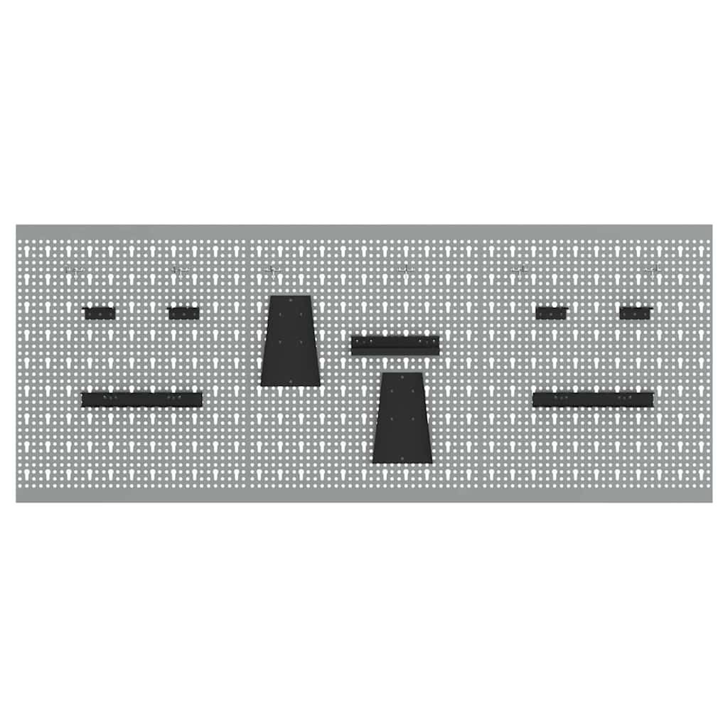 Werkzeugwandpaneel 3 stk. Grau 150 x 1 x 60 cm
