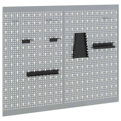 Werkzeugwandpaneel 2 stk. Grau 100 x 1 x 80 cm Stahl
