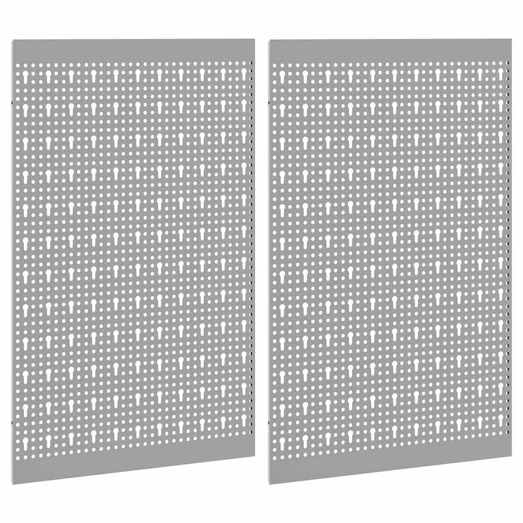 Werkzeugwandpaneel 2 stk. Grau 100 x 1 x 80 cm Stahl
