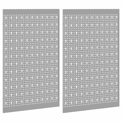 Werkzeugwandpaneel 2 stk. Grau 100 x 1 x 80 cm Stahl
