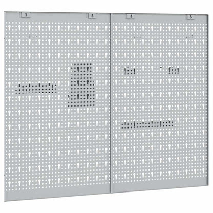 Werkzeugwandpaneel 2 stk. Grau 100 x 1 x 80 cm Stahl