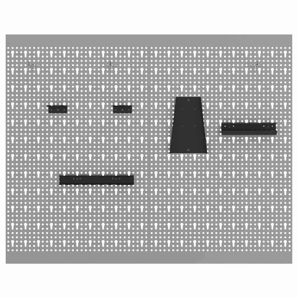 Werkzeugwandpaneel 2 stk. Grau 100 x 1 x 80 cm Stahl