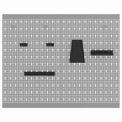 Werkzeugwandpaneel 2 stk. Grau 100 x 1 x 80 cm Stahl