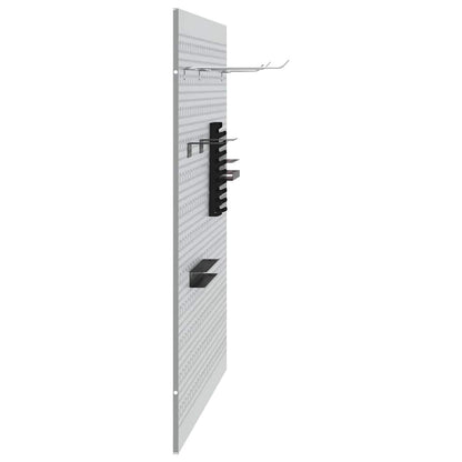 Werkzeugwandpaneel 2 stk. Grau 100 x 1 x 80 cm Stahl