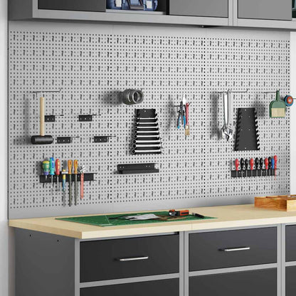 Werkzeugwandpaneel 3 stk. Grau 150 x 1 x 80 cm Stahl