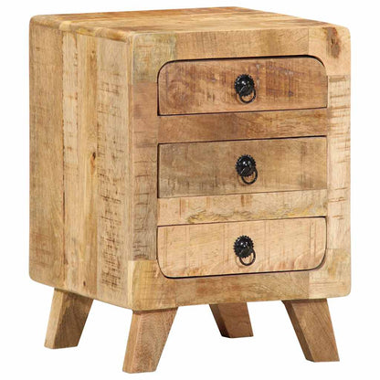Nachttisch 37x32x50 cm Raues Massivholz Mango