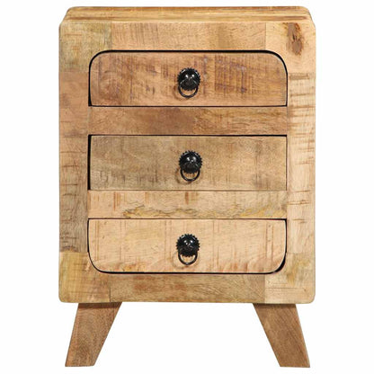 Nachttisch 37x32x50 cm Raues Massivholz Mango