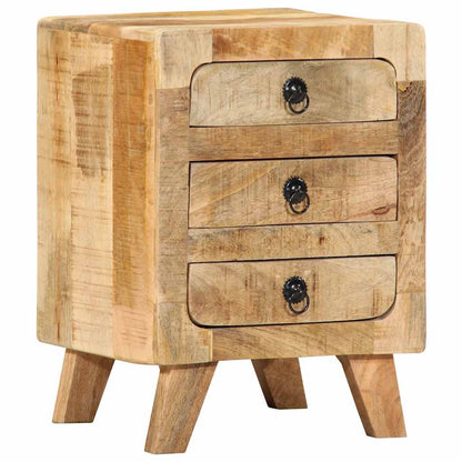 Nachttisch 37x32x50 cm Raues Massivholz Mango