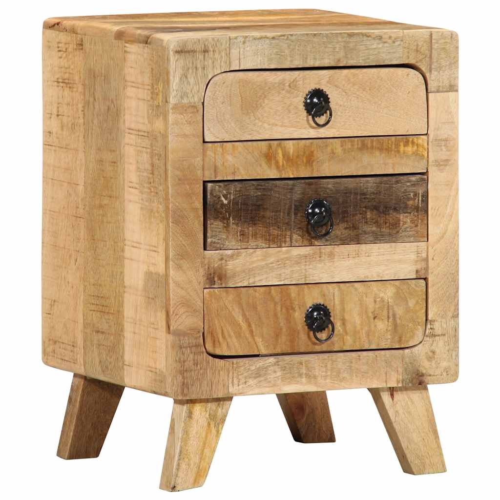 Nachttisch 37x32x50 cm Raues Massivholz Mango