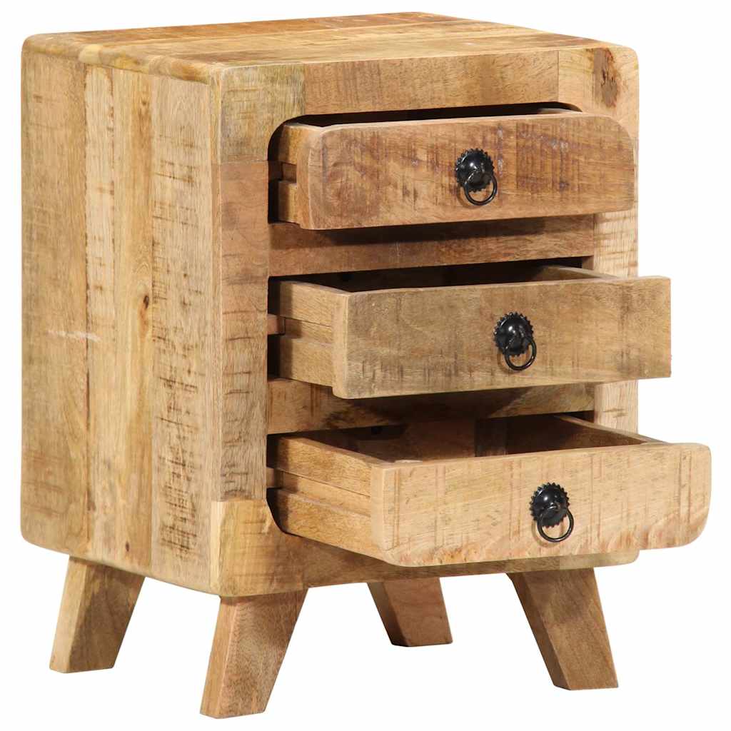 Nachttisch 37x32x50 cm Raues Massivholz Mango