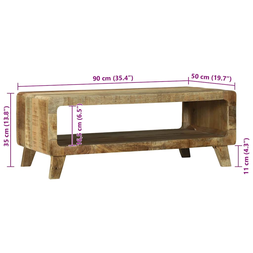 Couchtisch Braun 90 x 50 x 35 cm Massivholz Mango