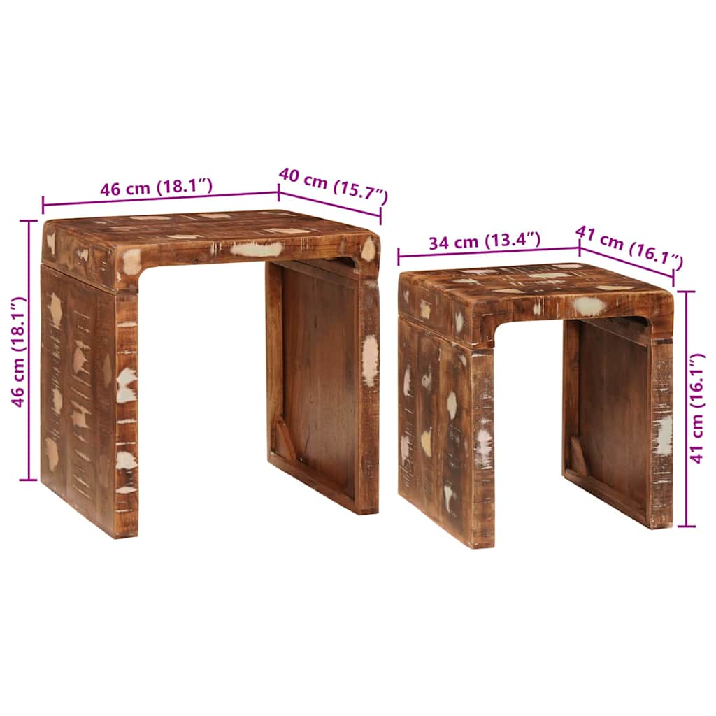 Satztische 2 stk. Braun 46 x 40 x 46 cm