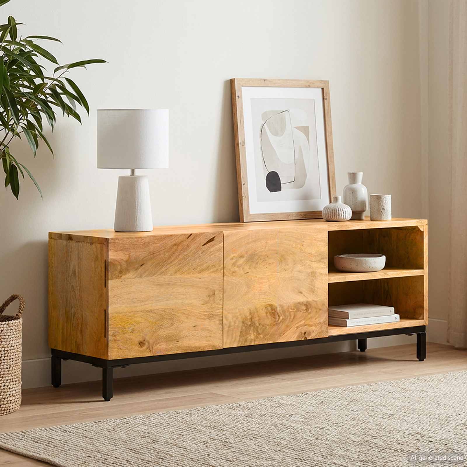 Stauraumschränke Braun 110 x 30 x 40 cm Massivholz Mango
