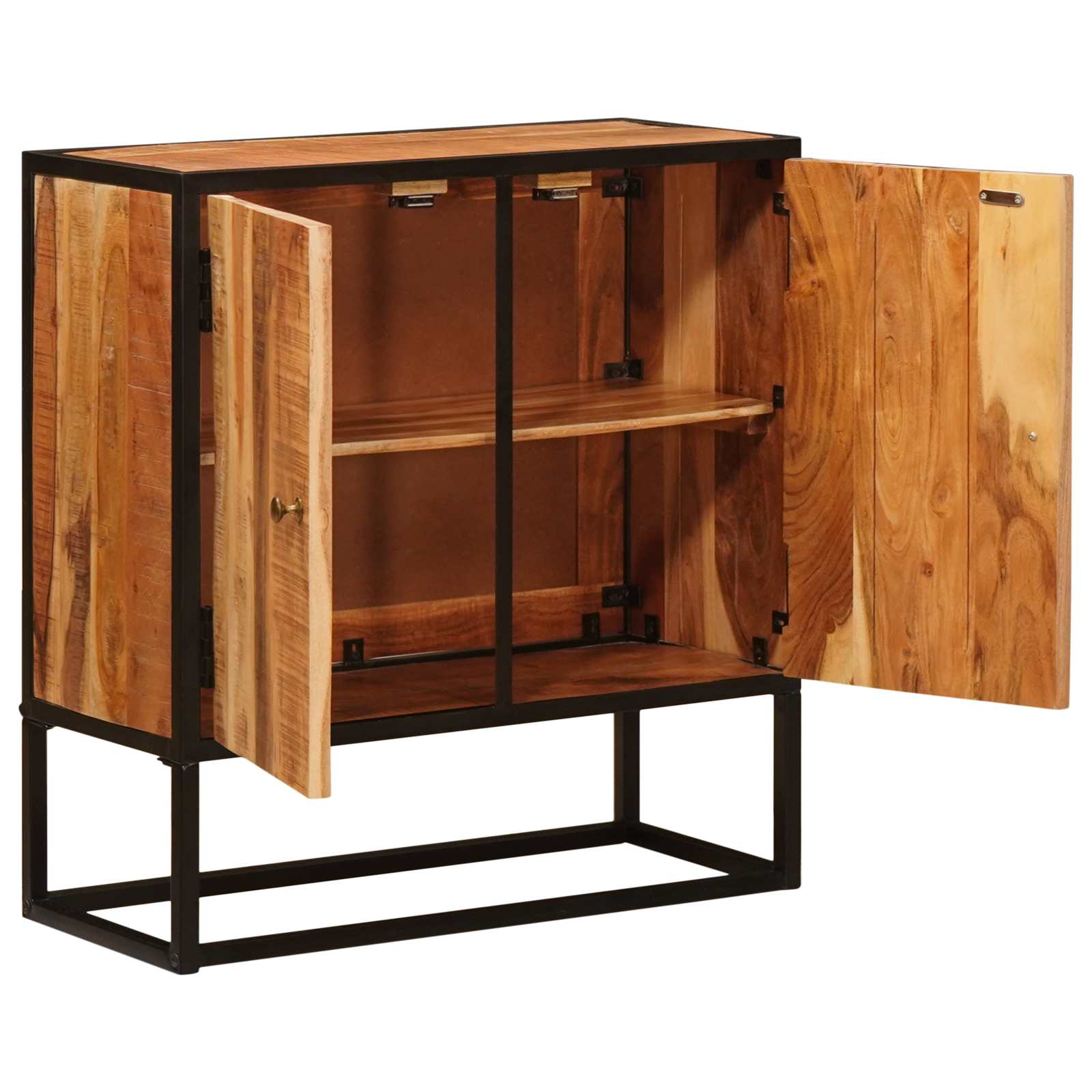 Sideboard mit Tür Beta Natur 70 x 30 x 75 cm Massivholz Akazie