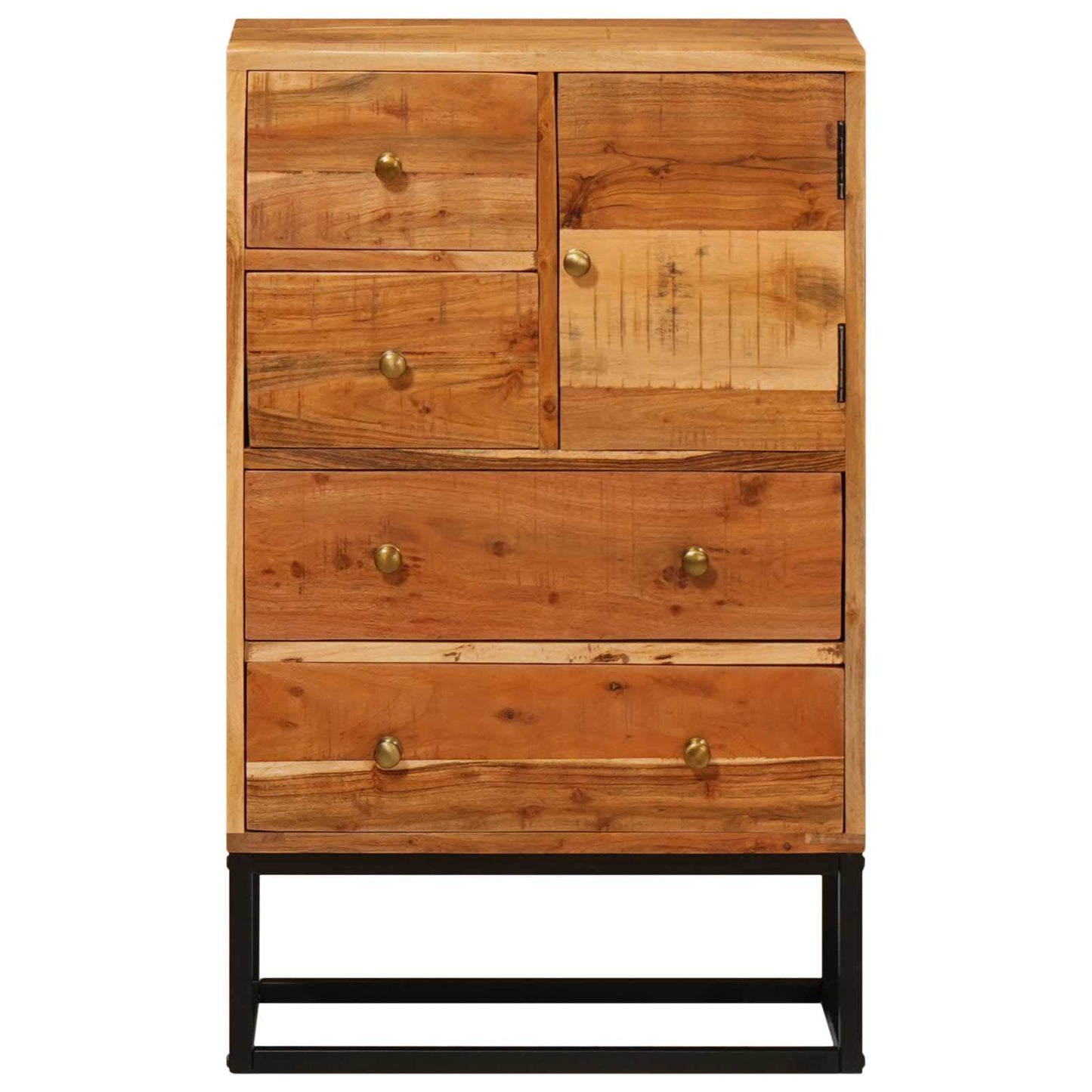 Schubladenkommode Natur 55 x 30 x 90 cm Massivholz Akazie