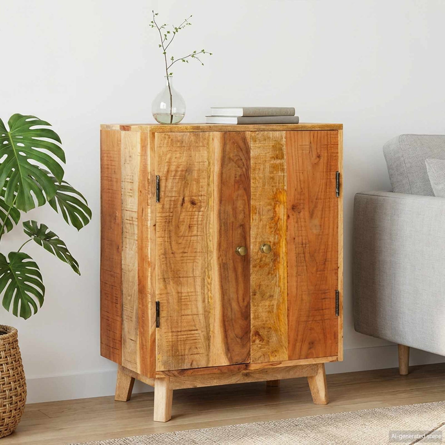 Stauraumschränke mit Tür Braun 55 x 35 x 75 cm Massivholz Mango