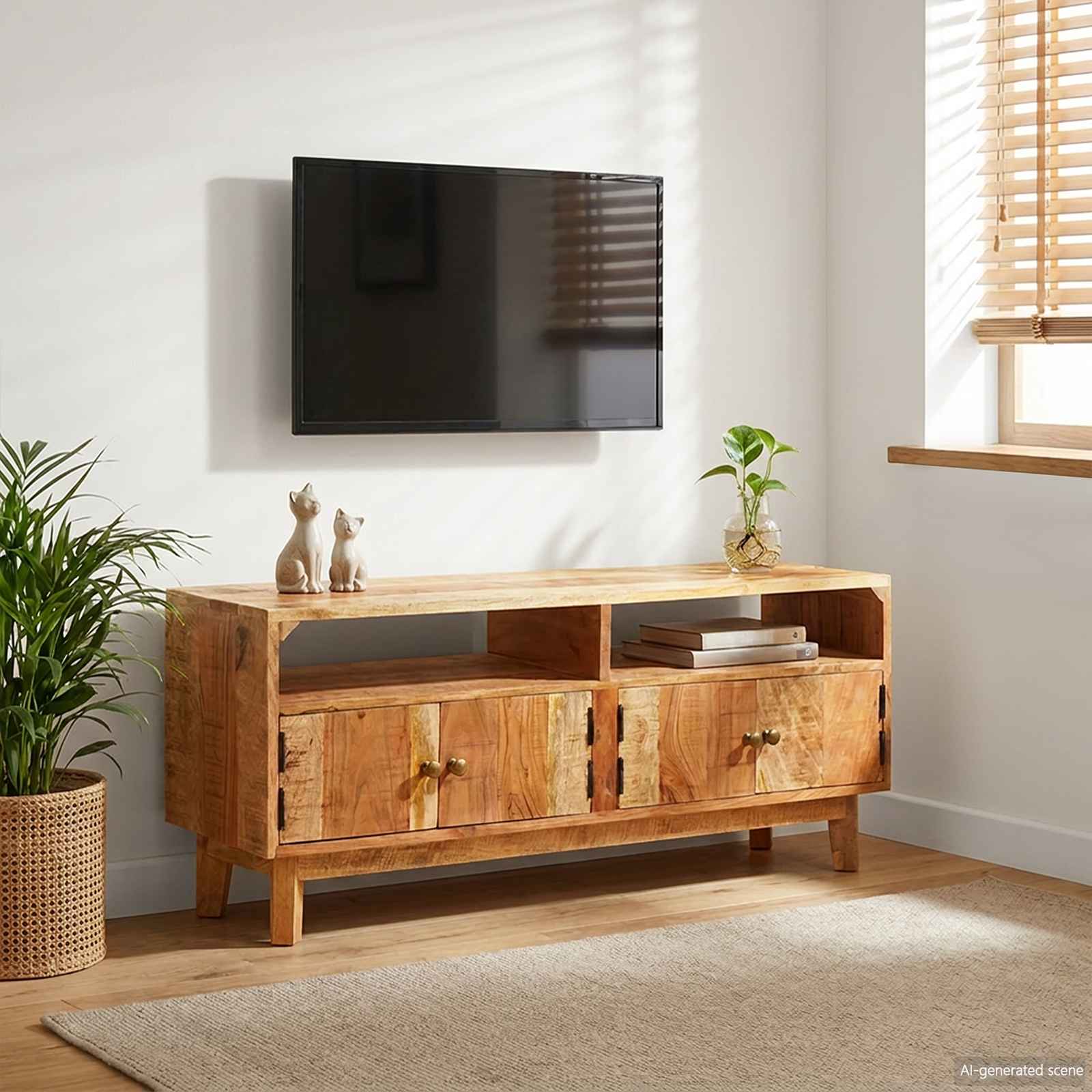 Stauraumschränke Braun 110 x 30 x 45 cm Massivholz Mango