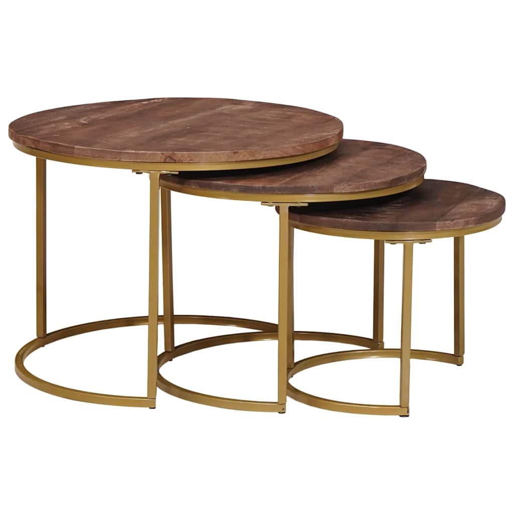 Nesting-Couchtische 3 pcs Solid Mango Wood and Steel