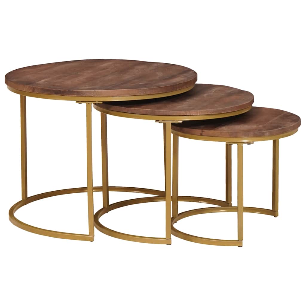 Nesting-Couchtische 3 pcs Solid Mango Wood and Steel