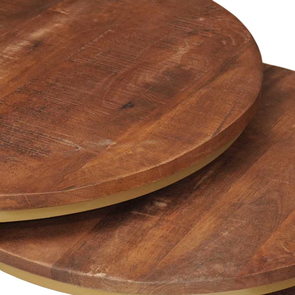 Nesting-Couchtische 3 pcs Honigbraun Solid Mango Wood and Steel