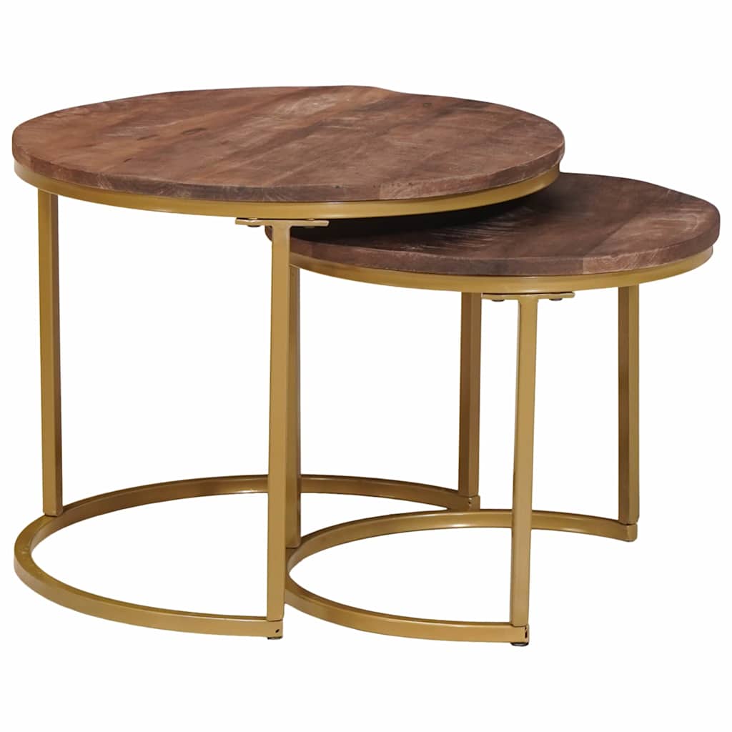 Nesting-Couchtische 2 stk. Dunkelbraun 50 x 50 x 40 cm