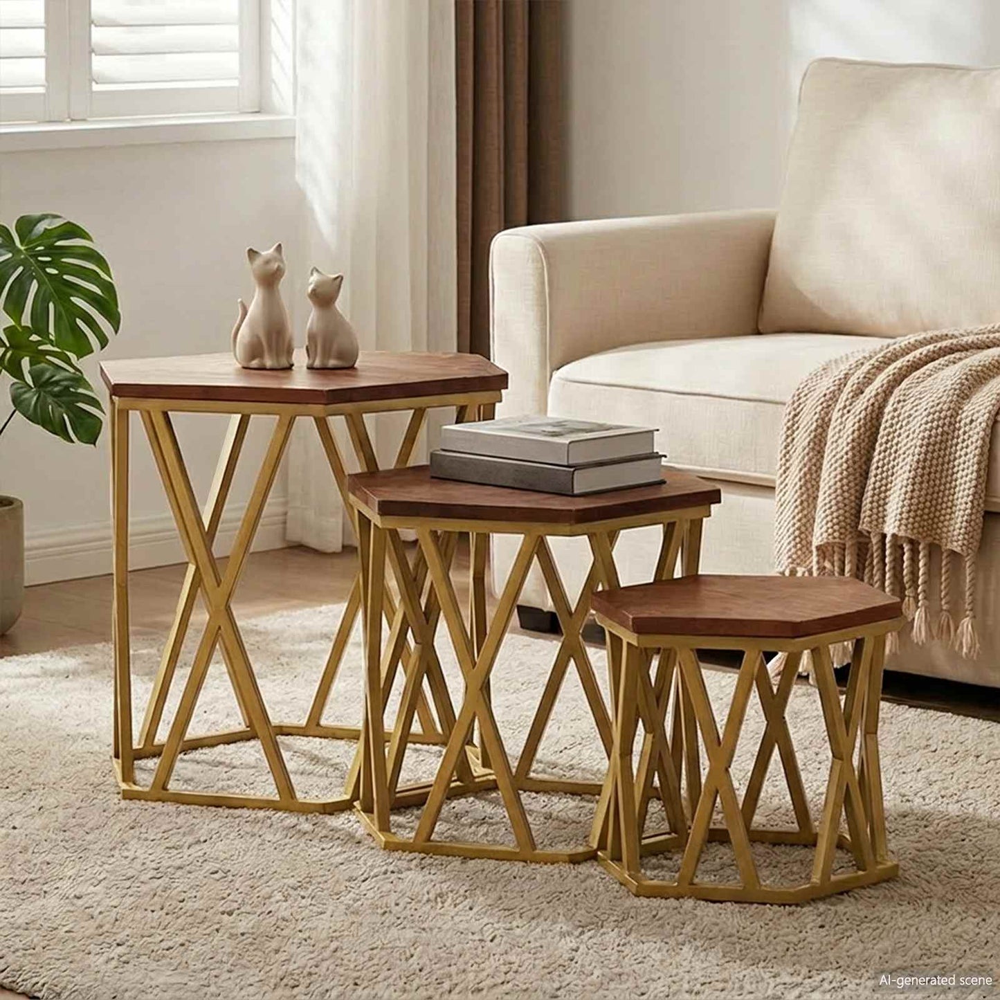 Couchtische Braun 55 x 55 x 50 cm Massivholz Mango