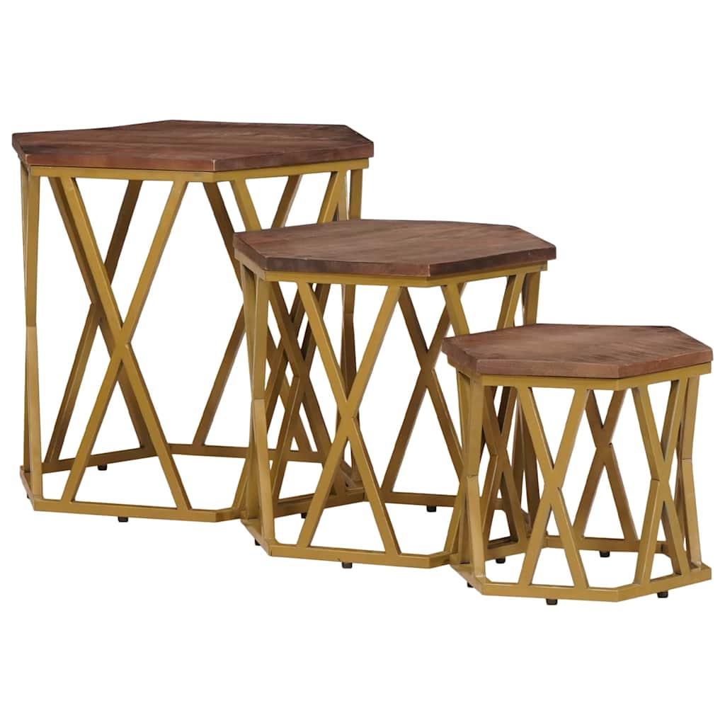 Couchtische Braun 55 x 55 x 50 cm Massivholz Mango