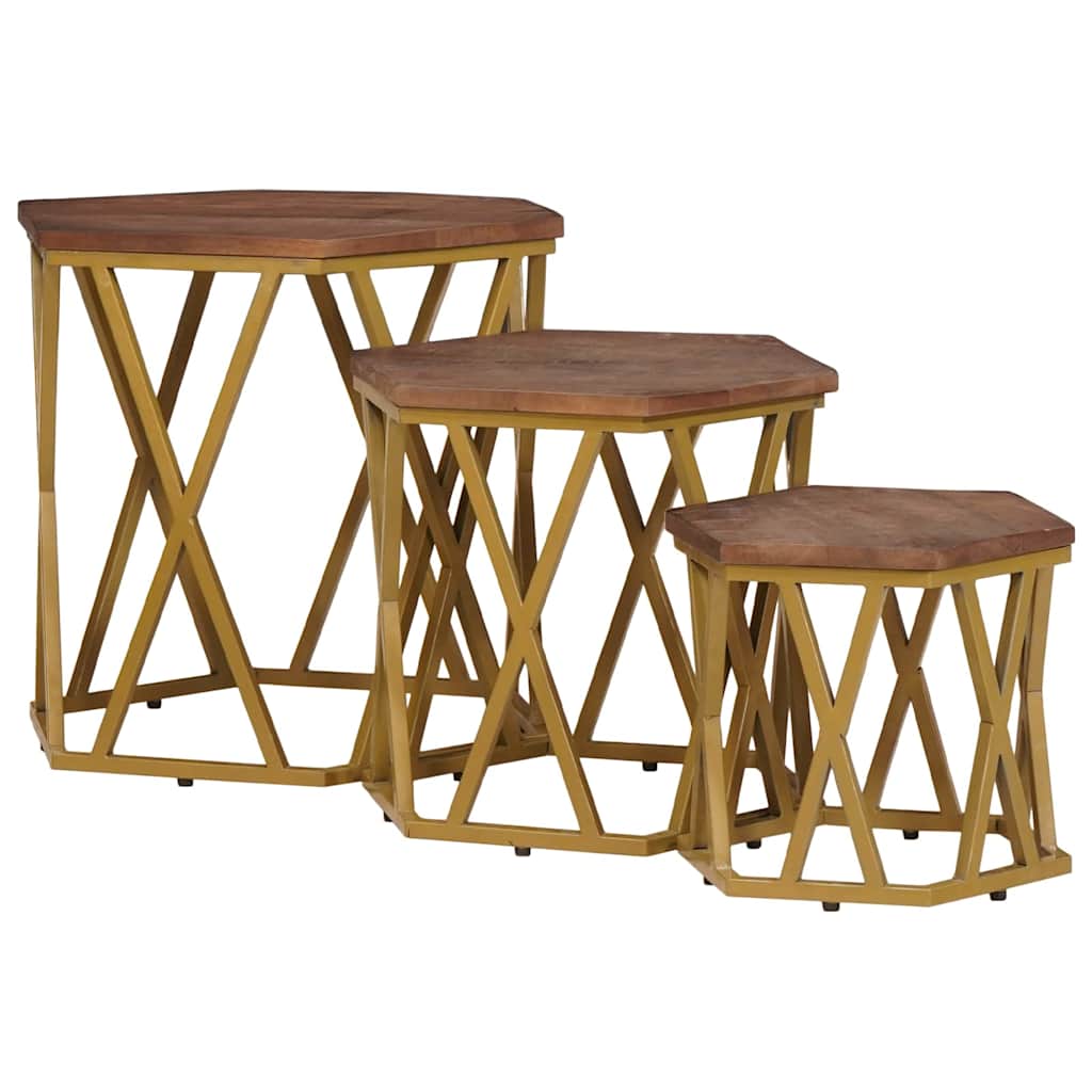 Couchtische Braun 55 x 55 x 50 cm Massivholz Mango