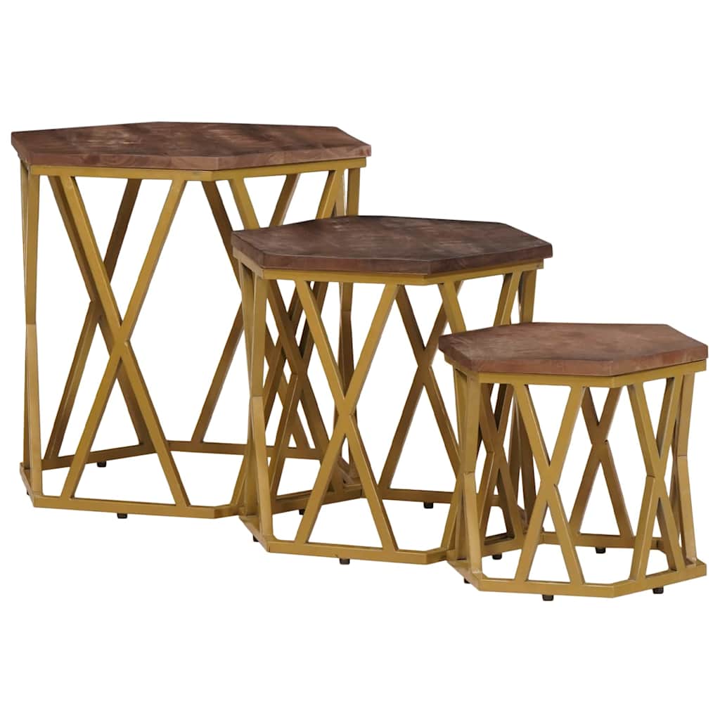Couchtische Braun 55 x 55 x 50 cm Massivholz Mango