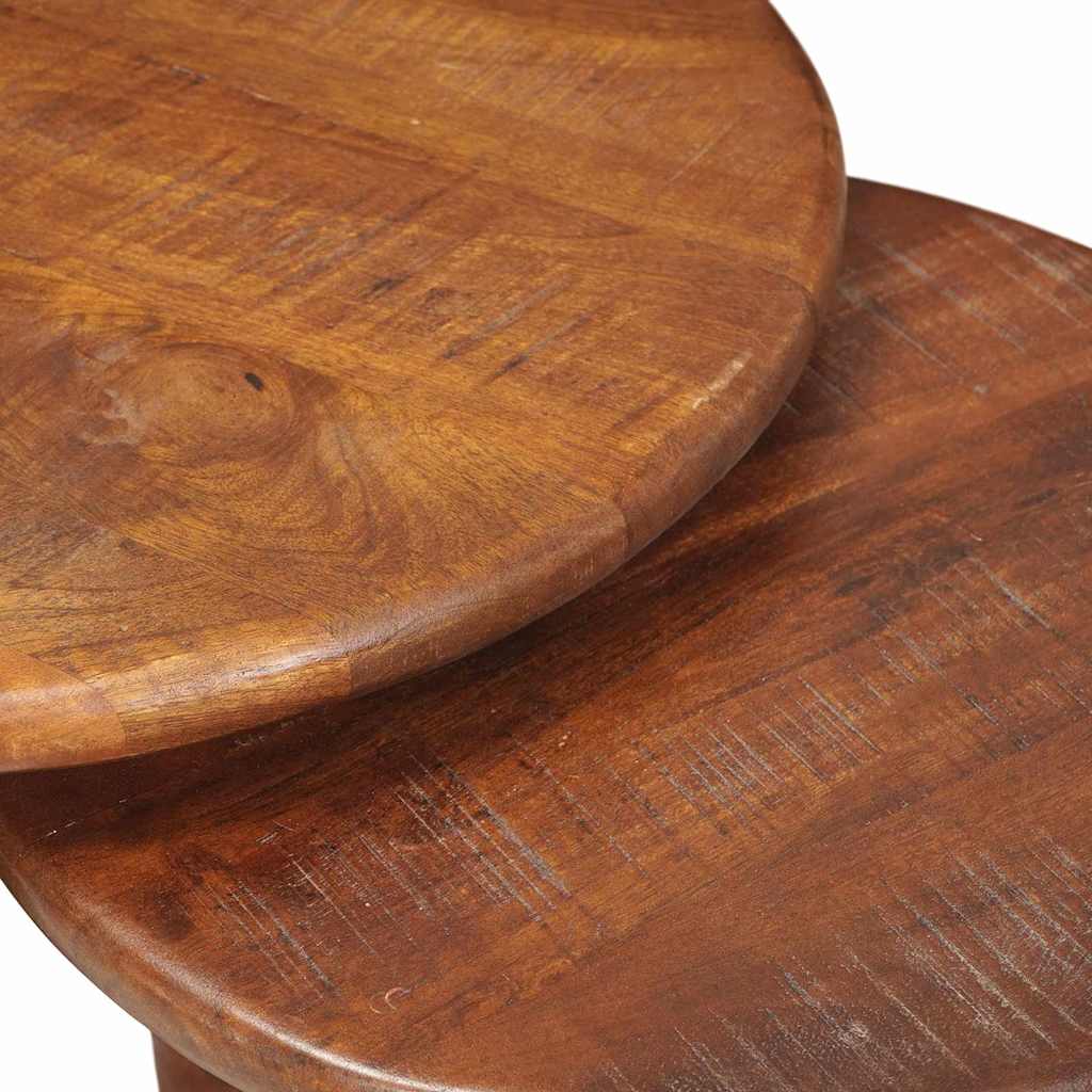 Nesting-Couchtische 3 pcs Honigbraun Massivholz Mango