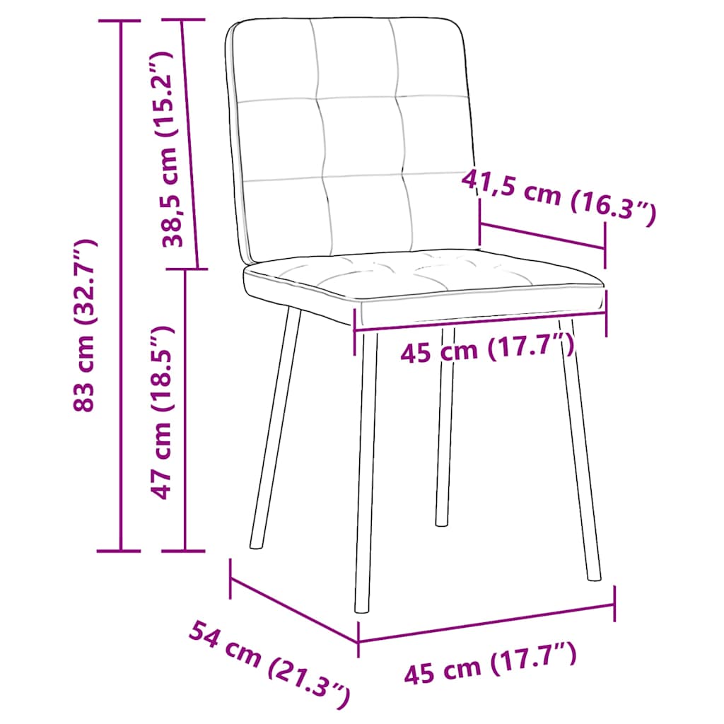 Esszimmerstühle 2 Stk. Creme Samt