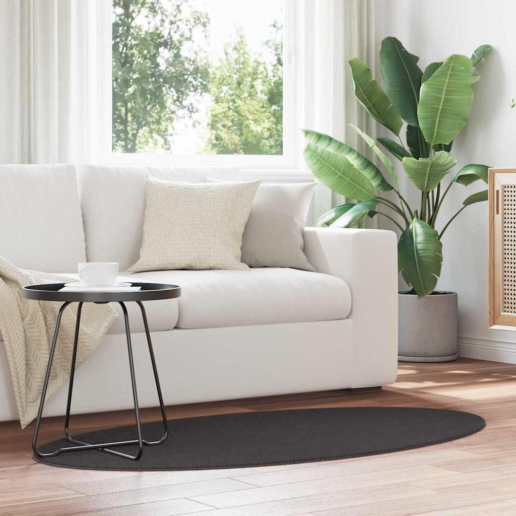 Teppich HUARTE Anthrazit 80 x 150 cm Polyester