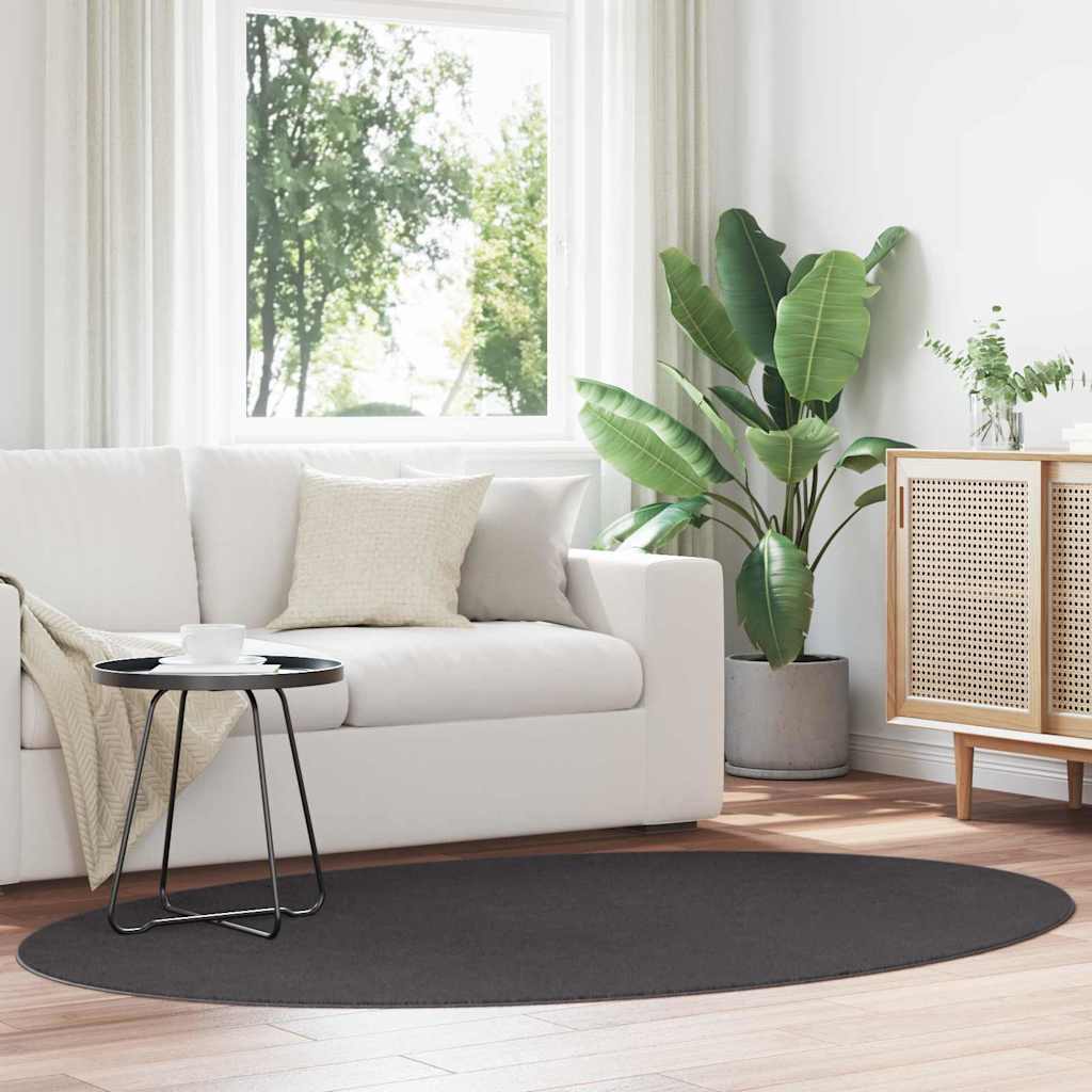 Teppich HUARTE Anthrazit 140 x 200 cm Polyester