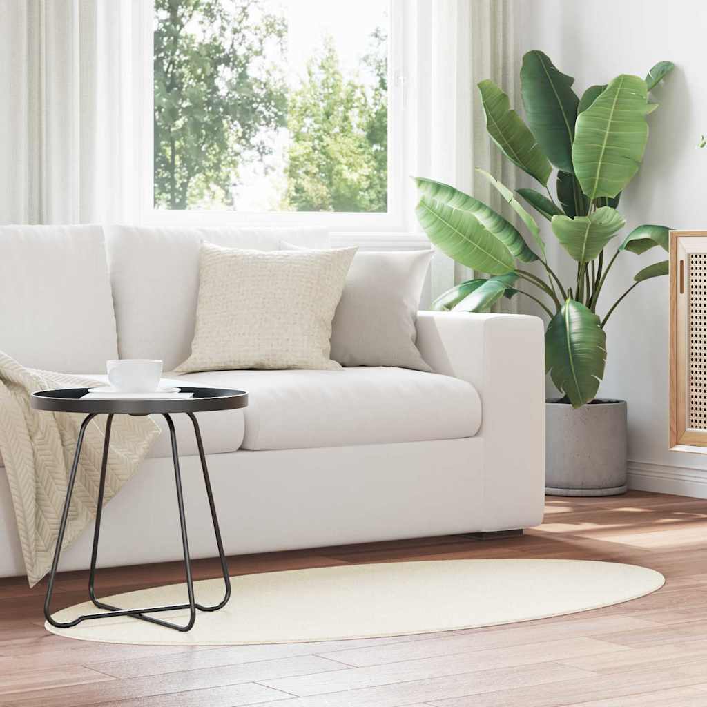 Teppich HUARTE Creme 80 x 150 cm 100 % Polyester