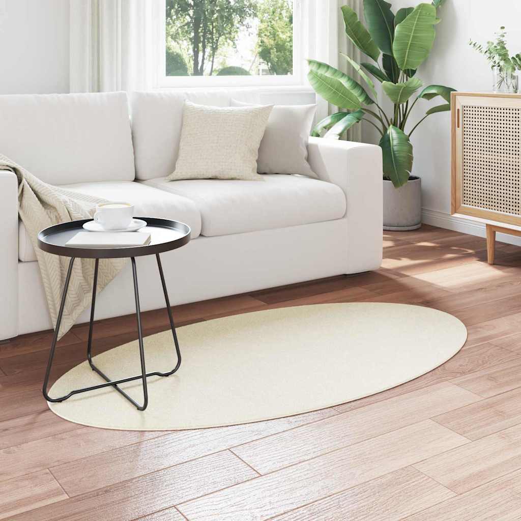 Teppich HUARTE Creme 80 x 150 cm 100 % Polyester