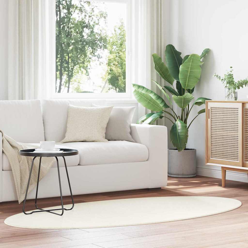 Teppich HUARTE Creme 100 x 200 cm 100 % Polyester